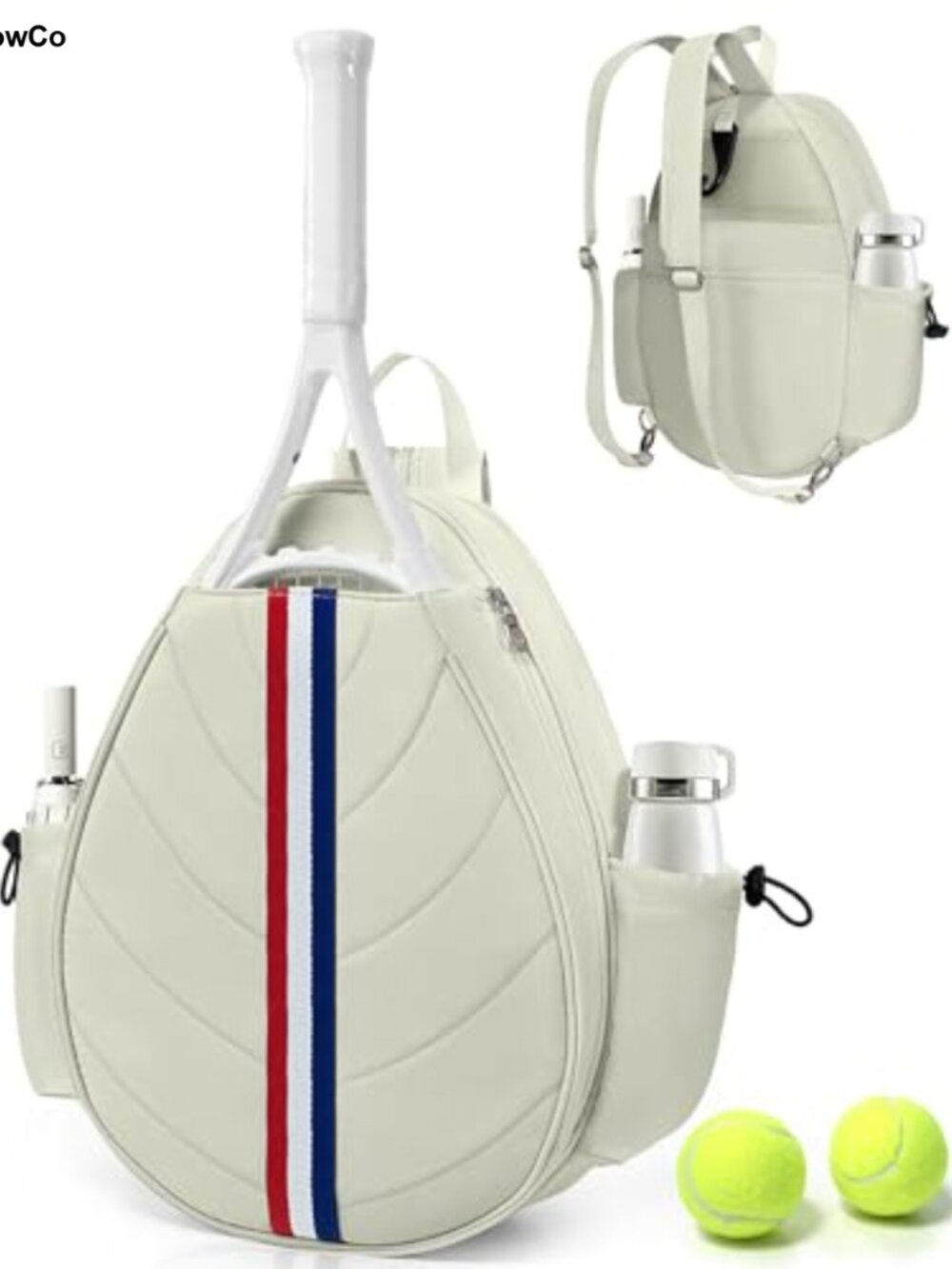 Tennis Bag Water Resistant Quilted Backpack for Women Men Pickleball Gear